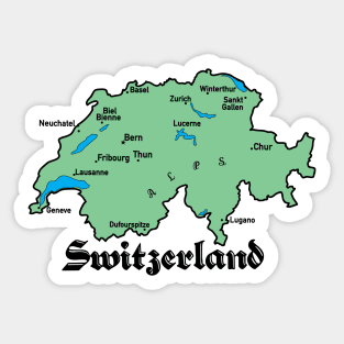 Switzerland Map Sticker